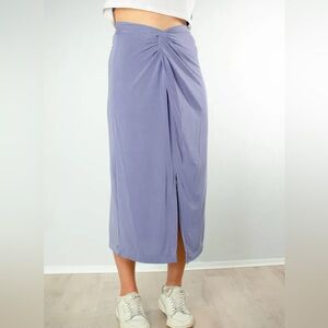 Twist-Front Midi Skirt in Lavender